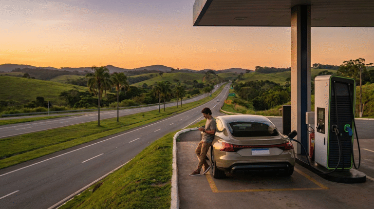 Carregamento Rápido em Rodovias: A Realidade do Tempo Parado com Carro Elétrico no Brasil
